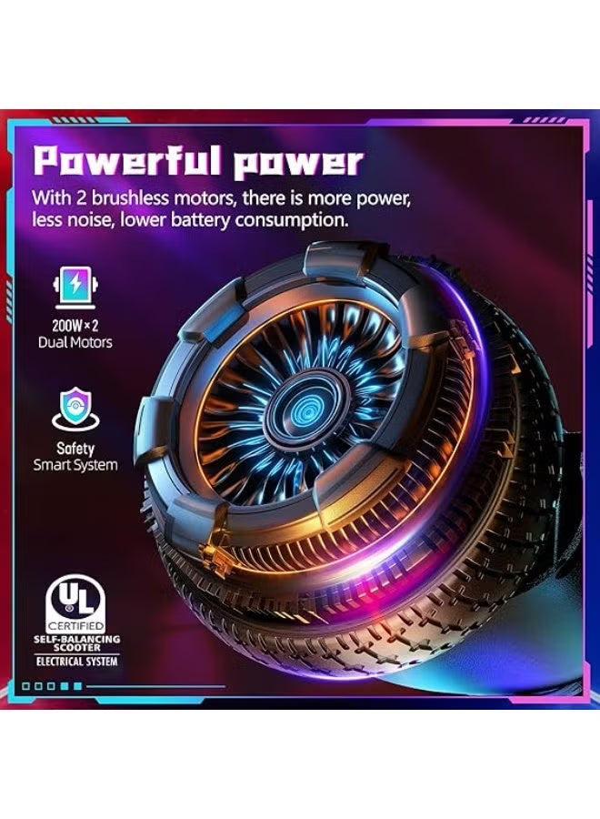 Hover Board 6,5 Pouces - Bluetooth - Puissance 700W - Overboard LED - Skateboard Auto Equilibrage
