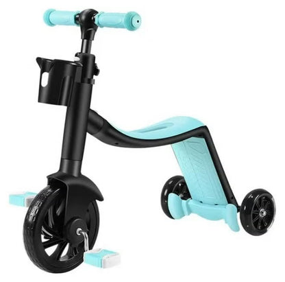 3-in-1 Kids Scooter, Convertible Design Adjustable Height - blue