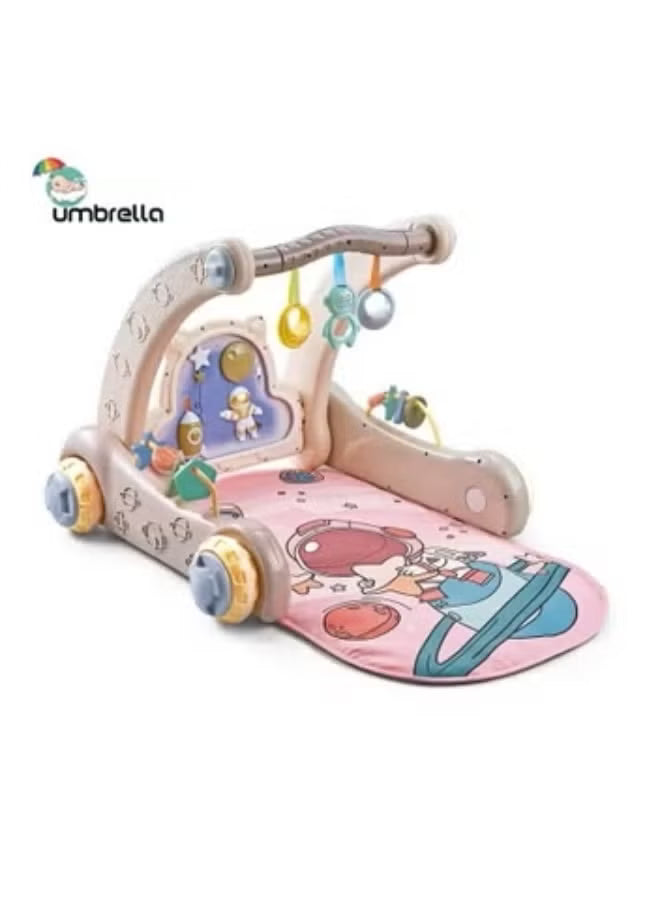 4 in 1 Baby Play Mat, Baby Grooming Center with Walker, Training, Lay-Time Play Mat, Fitness Rack with Keyboard, Music and Toys