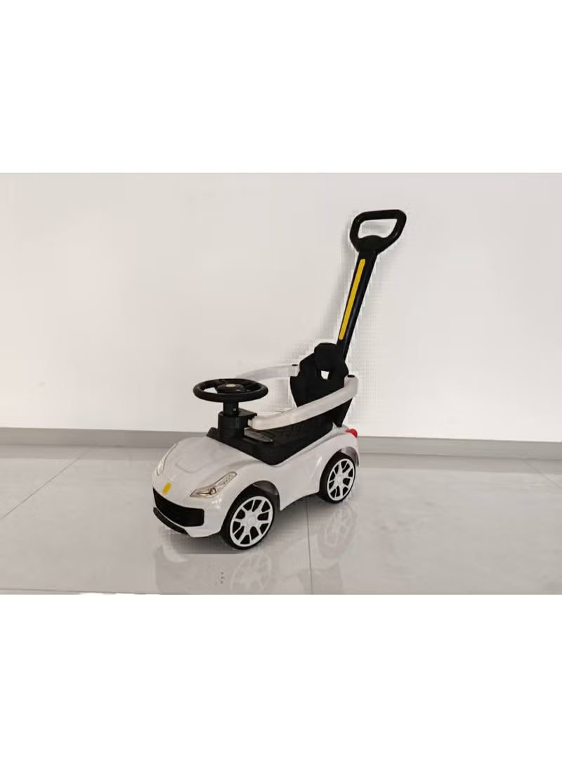 Ride On Push Car, Foot to Floor Ride On Sliding Car Push Handle & Detachable Guardrail, Under Seat Storage, Push Cars for Toddlers 1-3, Gift for Kids Boys Girls white