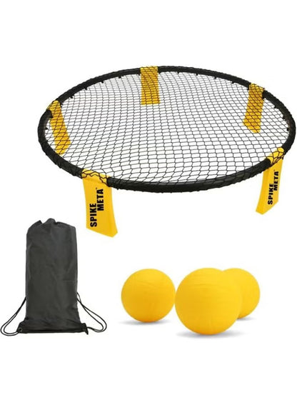 Spike Meta Portable Spike Ball Beach Ball Set, Open Outer Net, 3 Balls with Carrying Bag