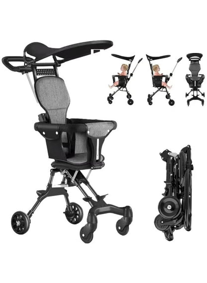 Compact Portable Stroller for Kids| Lightweight Travel Stroller with Easy Folding Mechanism | Convenient for Airplane and Vehicle Storage | Detachable Canopy for Shade | Perfect for Adventurous