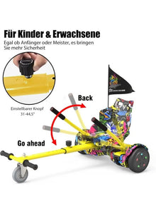 Evercross 6.5-Inch Self-Balancing Hoverboard with Hoverkart Seat Attachment, Bluetooth & LED Lights