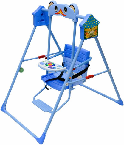 SMR Kids Swing with Music and Triple Fixing Strap, Baby Swings - 102X70X105 Cm Blue