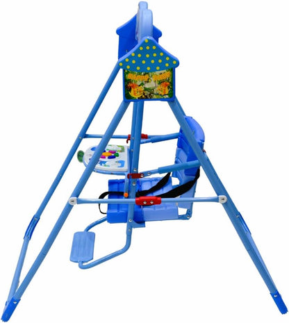 SMR Kids Swing with Music and Triple Fixing Strap, Baby Swings - 102X70X105 Cm Blue