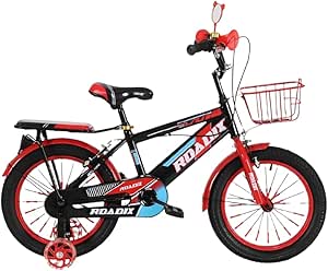 16 Inches wheels size Children Bikes for Boys Girls Age 3-8 Years w/Training Wheels, Handbrake, Coaster Brake & Removable Basket, Kids Bicycle_Happy_kiddo