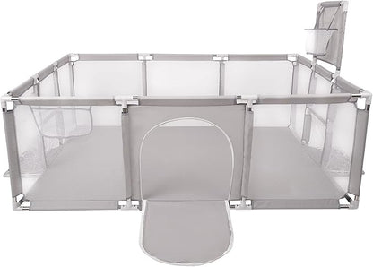 Selonis Baby Playpen Big Size Playground No Balls for Kids, Grey