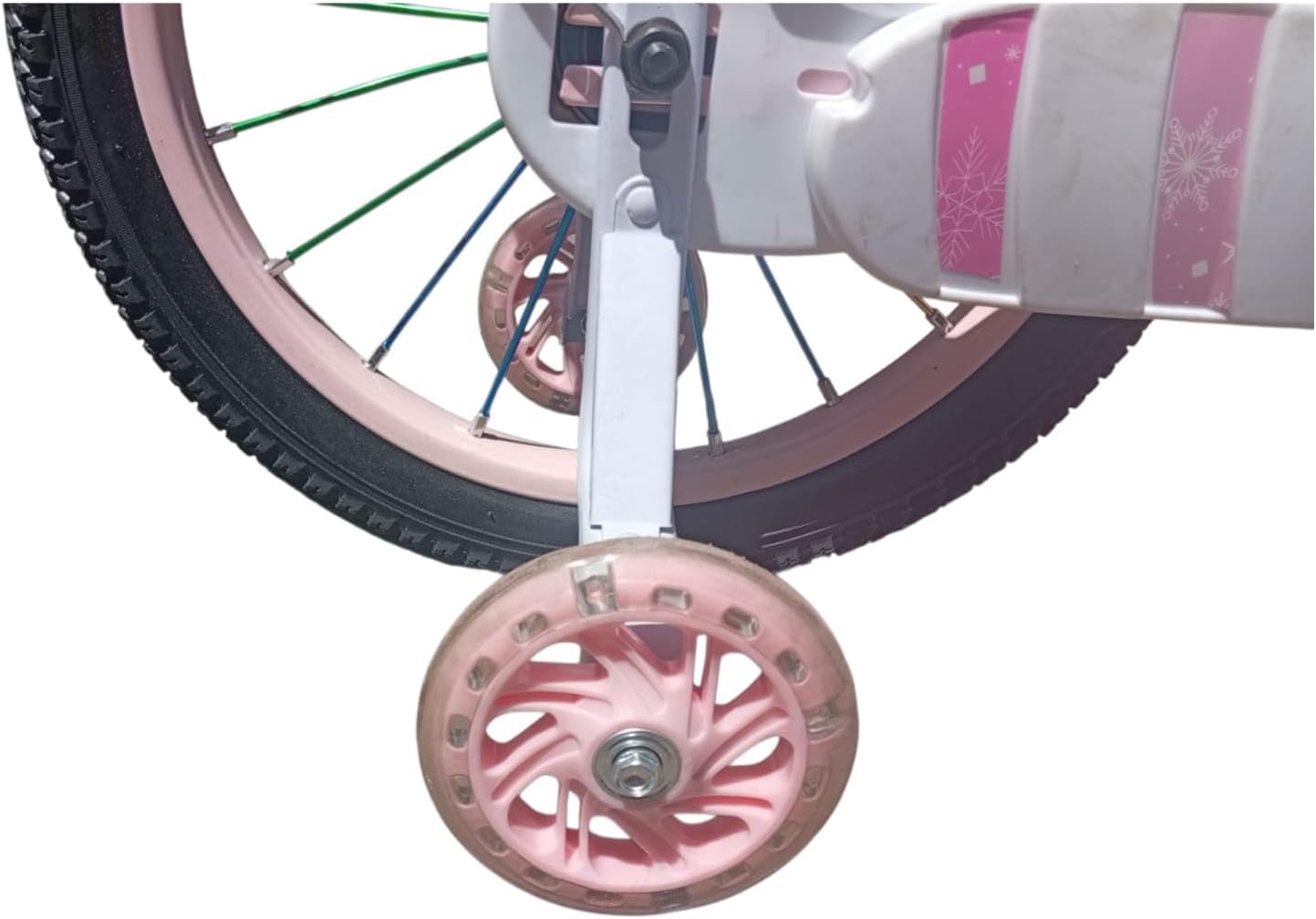 Kids Girls Bike, Pink, Front Basket and Auxiliary Wheels, Princess Design, Comfortable Seat