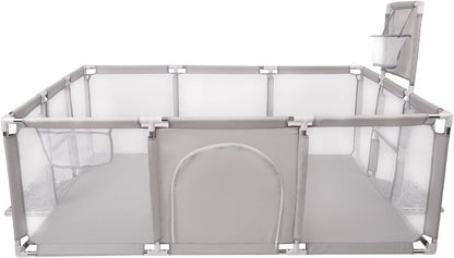 Selonis Baby Playpen Big Size Playground No Balls for Kids, Grey