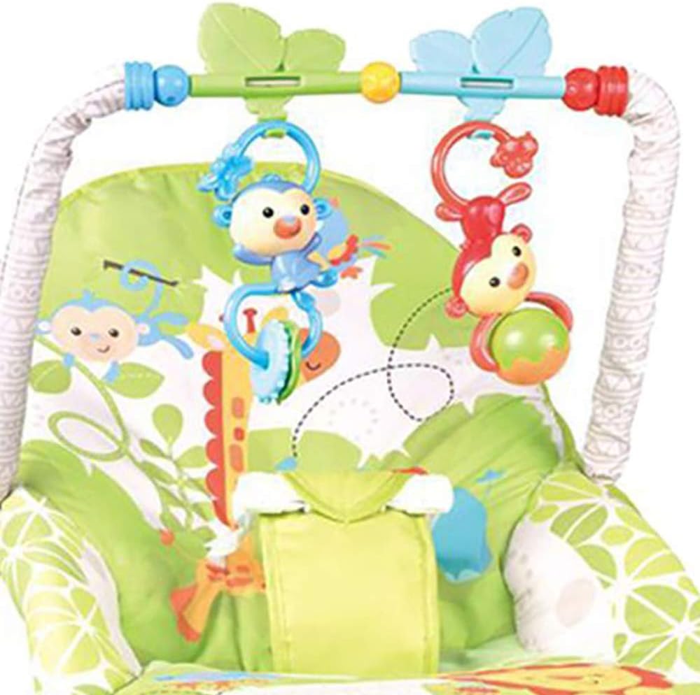 KidLe Multifunctional Baby Rockers, Portable And Foldable Rocking Chair For Newborn, Lightweight Baby Bouncer Chair With Toys And Music (Green)
