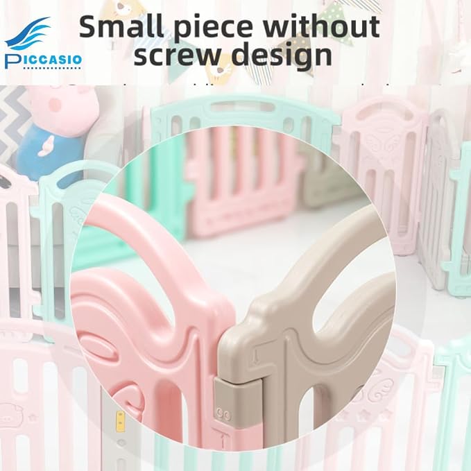 Extensively Useful Baby Playpen Versatile playpen for babies and toddlers Elegant Baby Playpen Fence with Fluffy play mat and 50 Non-Toxic Pit Ball 150 * 180 Extra Large baby Play yard (Baby Playpen)