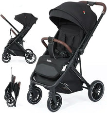 Kiddilo Baby Stroller -6530, Comfortably Foldable, One-Handed, 5-Point Safety Belts, Fits up to 30 kg_HAPPY_KIDDO (BLACK)