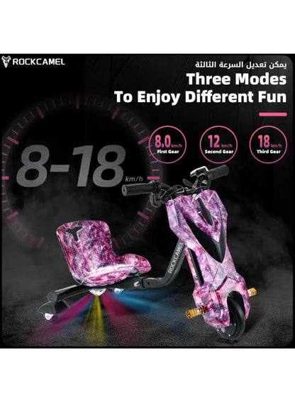 Mini 36V 3‑Wheel Drifting Electric Scooter with Bluetooth & Helmet Pad Set