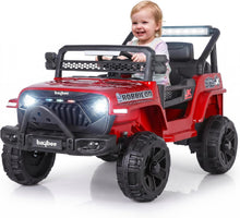 Baybee Turbo Battery Car for Kids Electric Jeep/Car for Kids with Music Led Light Ride On Kids Car Jeep Racing Baby Car Rechargeable Battery Operated Car for Kids 2-7 years Boys Girls (Red)
