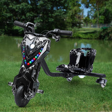 Electric Drift Trike for kids,Drift Cart,Big Wheel Drifting Tricycle for Ages 8+ with Strong Steel Frame,Crazy Kart, 12V Electric Ride-On Car with Swivel, Slide, and 360° Drift Features,Black