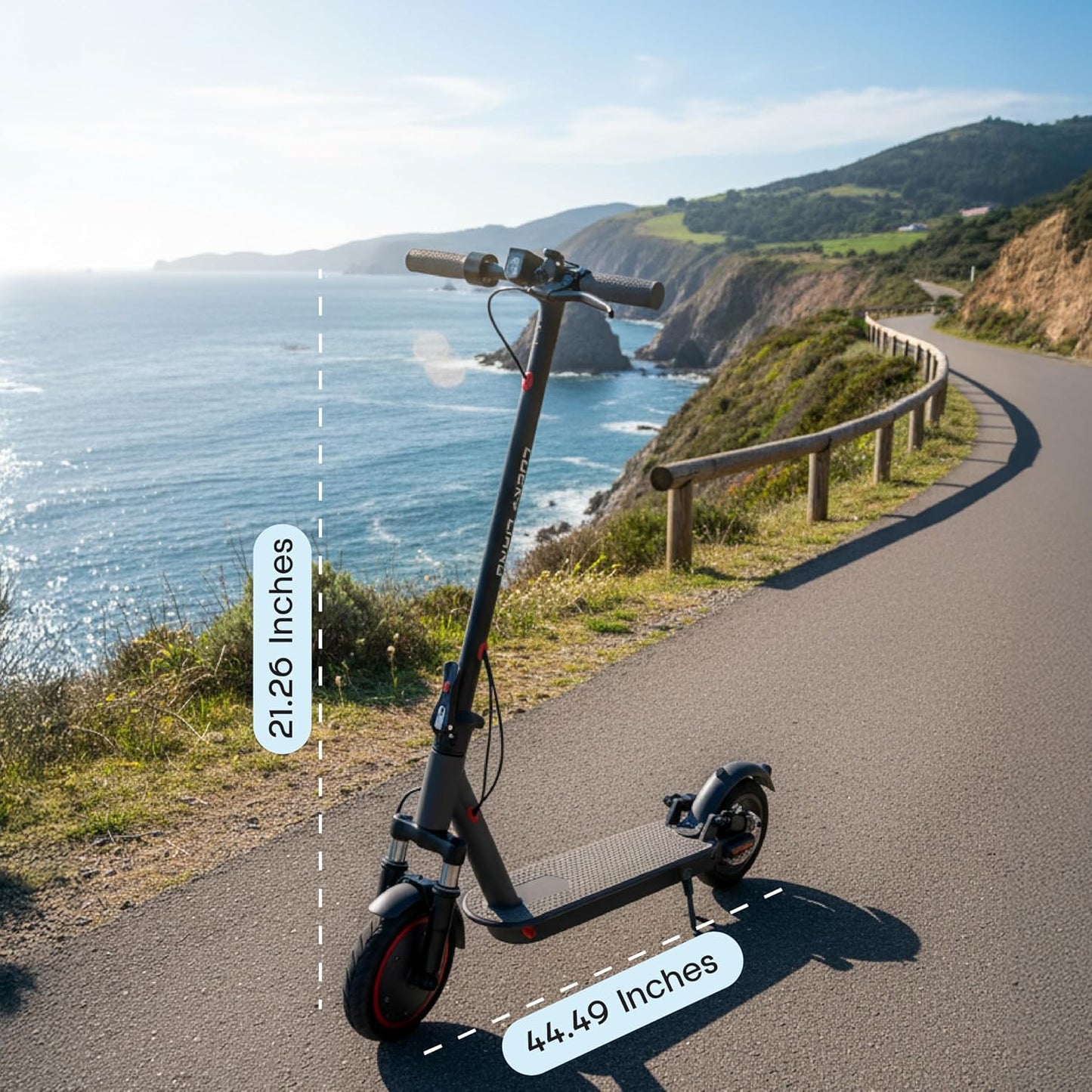 L11 Pro Electric Scooter for Adults, 350W Brushless Motor, 36V 10.5Ah Battery, 45KM/H 3-Speed Modes, 25–35KM Range, 8.5″ Road Tires, Rear Suspension, Foldable Aluminum Alloy Frame
