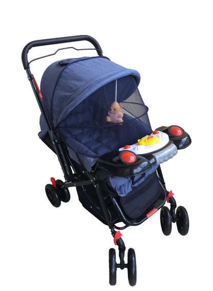 Happy kiddo Foldable Baby Stroller – Comfortable & Safe Design in Elegant Blue