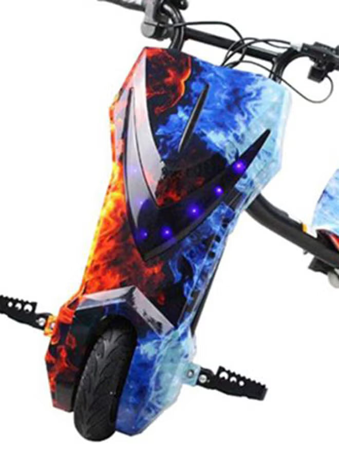 3-Wheel Electric Drift Scooter With LED Light Comfortable Seat With Backrest Multicolour 70x55x21cm