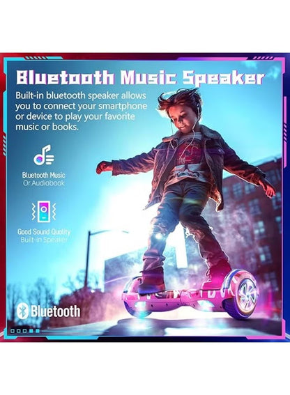 Hover Board 6,5 Pouces - Bluetooth - Puissance 700W - Overboard LED - Skateboard Auto Equilibrage
