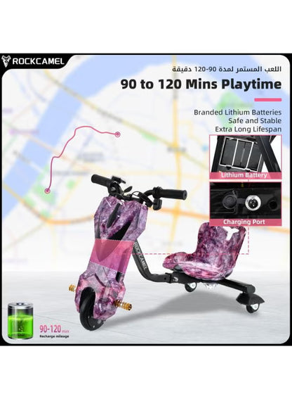 Mini 36V 3‑Wheel Drifting Electric Scooter with Bluetooth & Helmet Pad Set