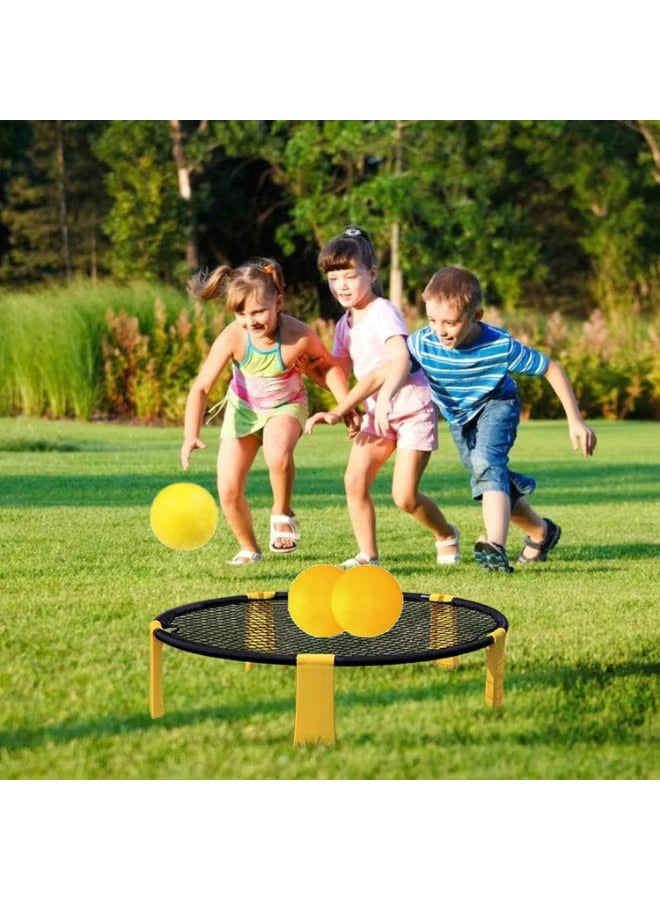 Spike Meta Portable Spike Ball Beach Ball Set, Open Outer Net, 3 Balls with Carrying Bag